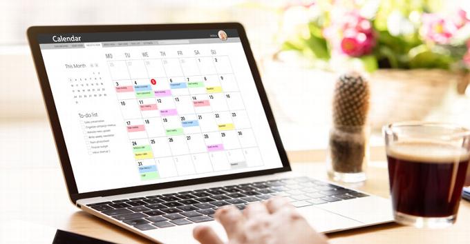 Calendar on laptop